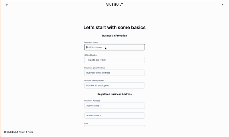 Contact Info Setup Demo