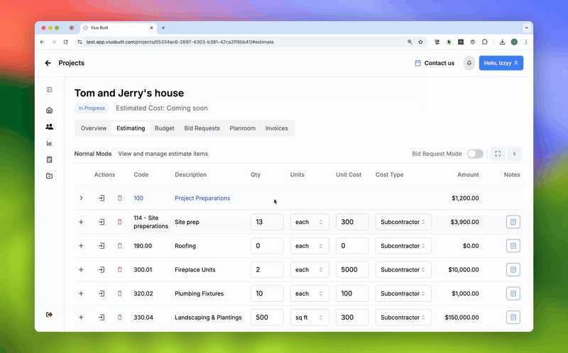 Bidding Improvements Demo